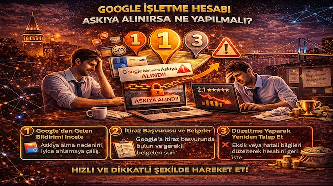 Google işletme hesabı askıya alınırsa ne yapılmalı? Google işletme hesabı askıya alınırsa ne yapılmalı?