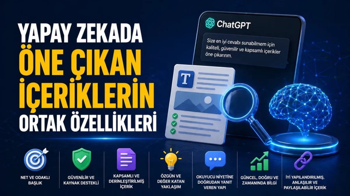 Yapay zekada öne çıkan içeriklerin ortak özellikleri
