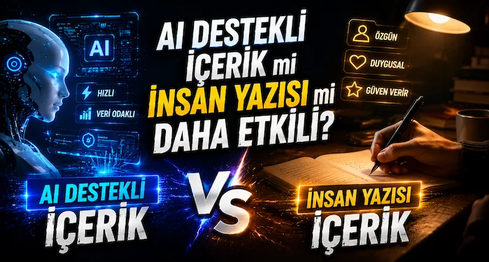 AI Destekli İçerik mi İnsan Yazısı mı Daha Etkili? AI Destekli İçerik mi İnsan Yazısı mı Daha Etkili?