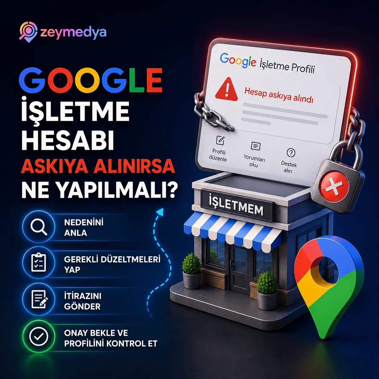 Google işletme hesabı askıya alınırsa ne yapılmalı?