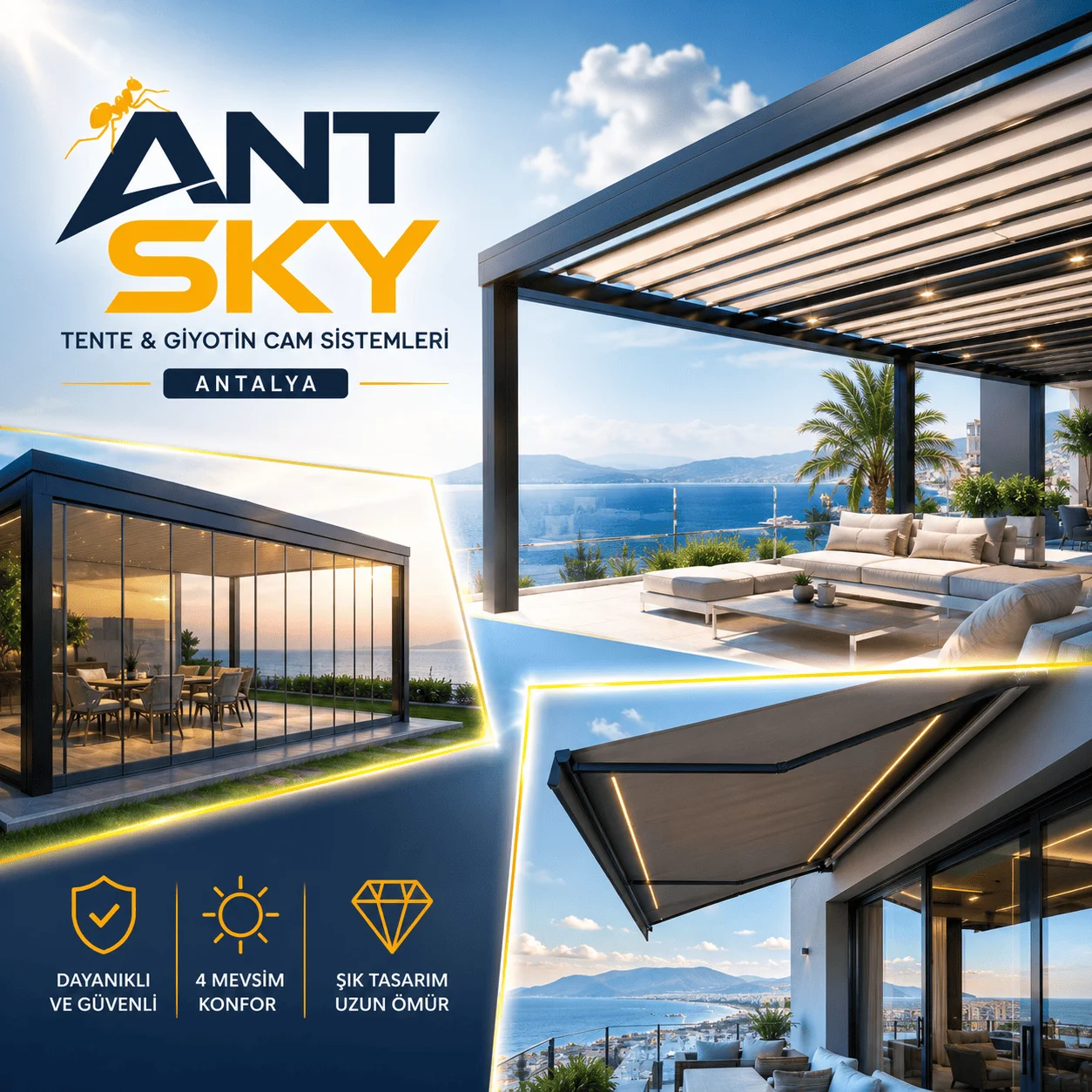 ANT SKY TENTE & GİYOTİN CAM SİSTEMLERİ