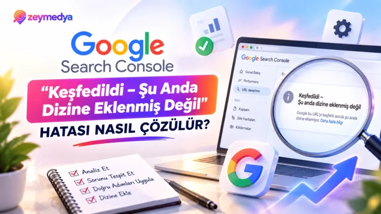 Google Search Console “Keşfedildi – Şu Anda Dizine Eklenmiş Değil” Hatası Nasıl Çözülür?