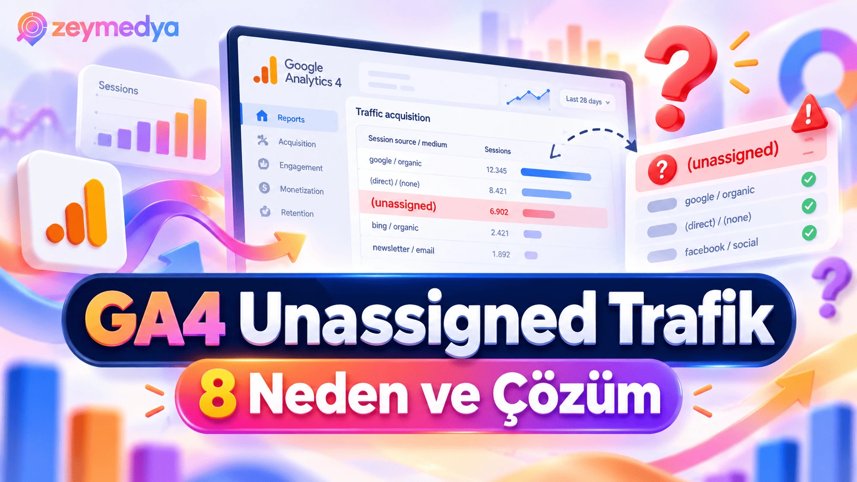 GA4 Trafik Kaynaklarında Unassigned Görünüyorsa 8 Olası Neden ve Çözüm