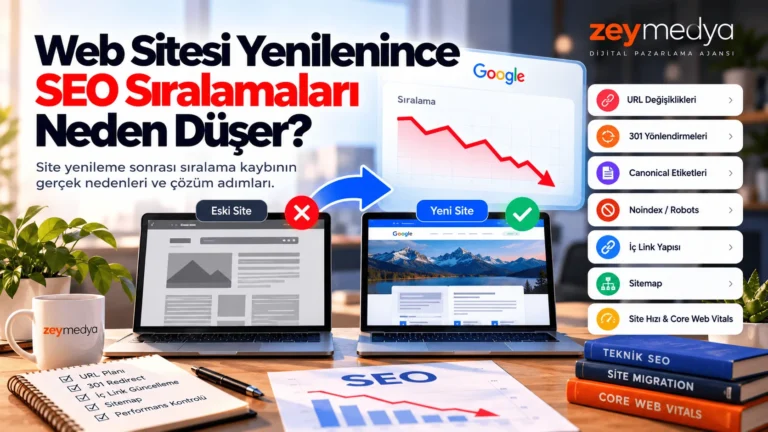 Web Yenileme Sonrası SEO Sıralama Kaybı