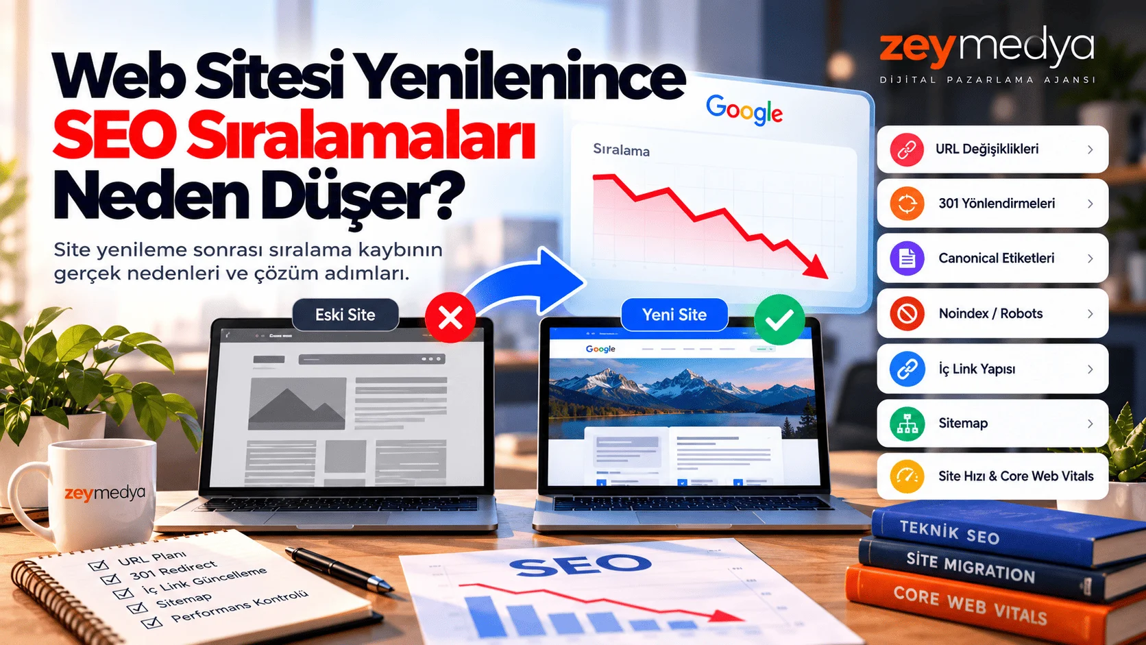 Web Yenileme Sonrası SEO Sıralama Kaybı